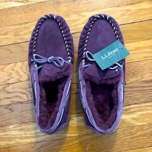 LL Bean will moccasins shoes purple new size 9